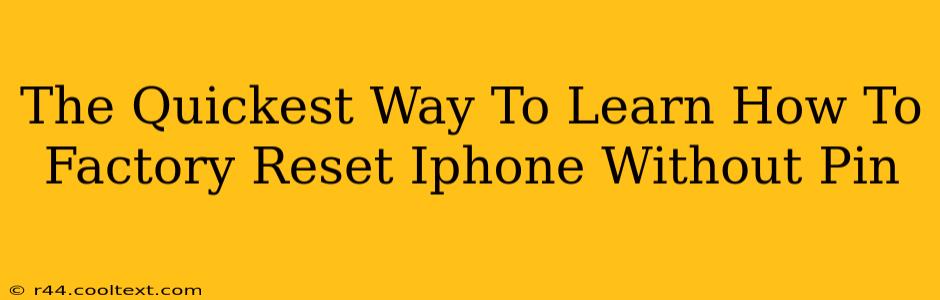 The Quickest Way To Learn How To Factory Reset Iphone Without Pin