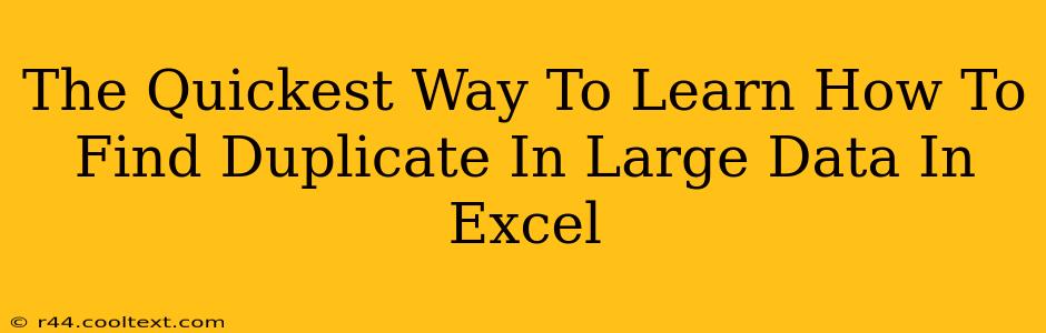 The Quickest Way To Learn How To Find Duplicate In Large Data In Excel