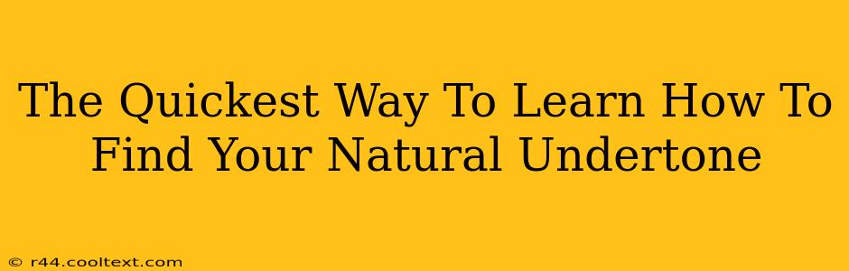 The Quickest Way To Learn How To Find Your Natural Undertone