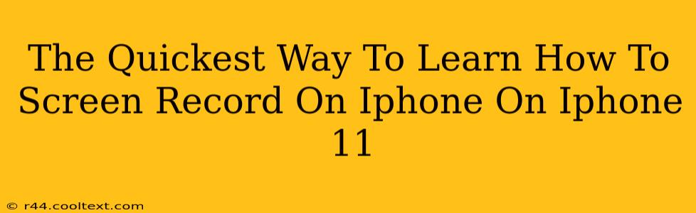 The Quickest Way To Learn How To Screen Record On Iphone On Iphone 11