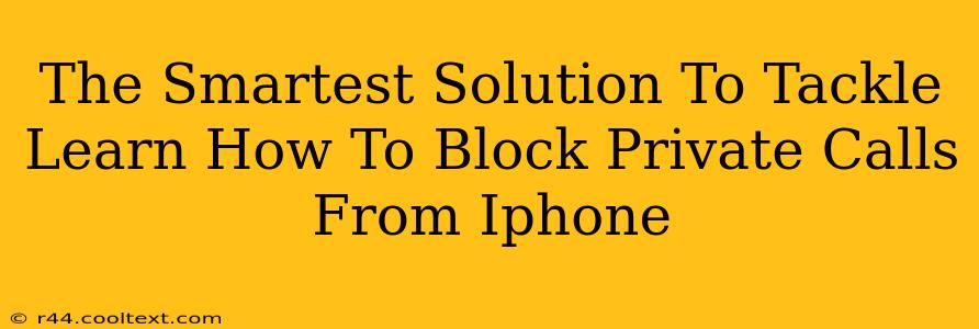 The Smartest Solution To Tackle Learn How To Block Private Calls From Iphone