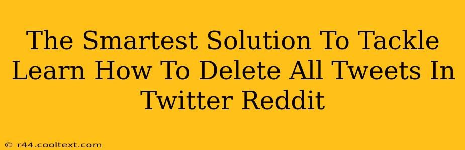 The Smartest Solution To Tackle Learn How To Delete All Tweets In Twitter Reddit