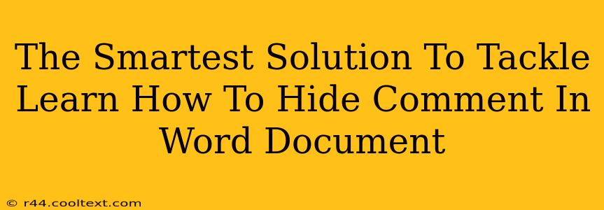 The Smartest Solution To Tackle Learn How To Hide Comment In Word Document