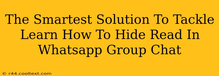 The Smartest Solution To Tackle Learn How To Hide Read In Whatsapp Group Chat