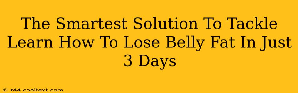 The Smartest Solution To Tackle Learn How To Lose Belly Fat In Just 3 Days