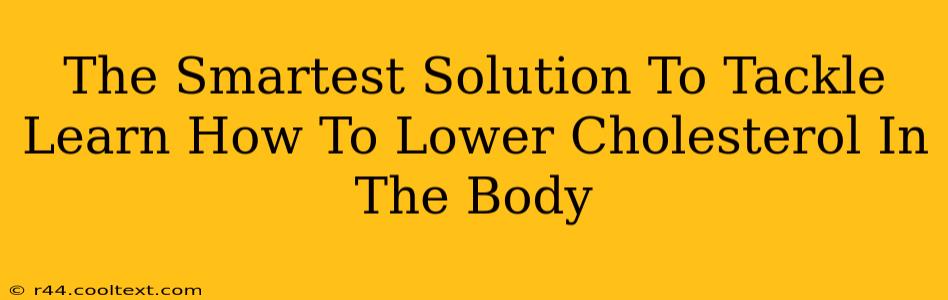 The Smartest Solution To Tackle Learn How To Lower Cholesterol In The Body