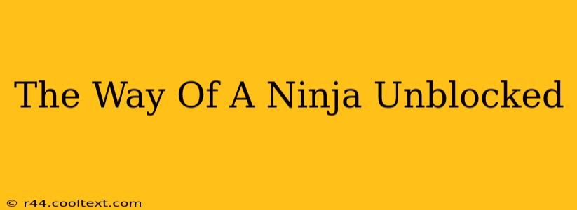 The Way Of A Ninja Unblocked