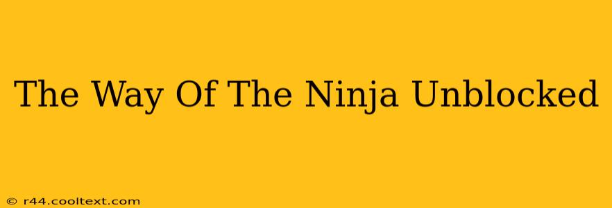 The Way Of The Ninja Unblocked