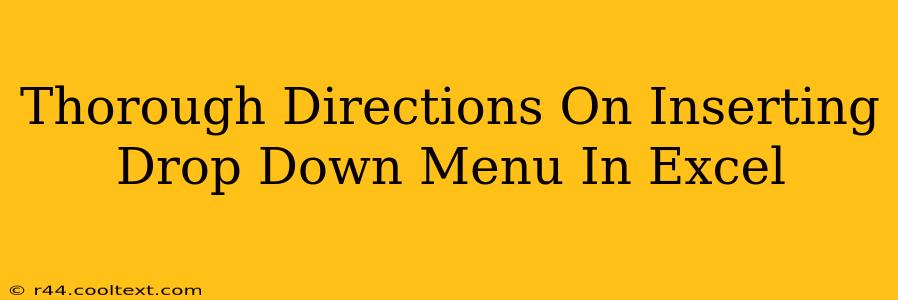 Thorough Directions On Inserting Drop Down Menu In Excel