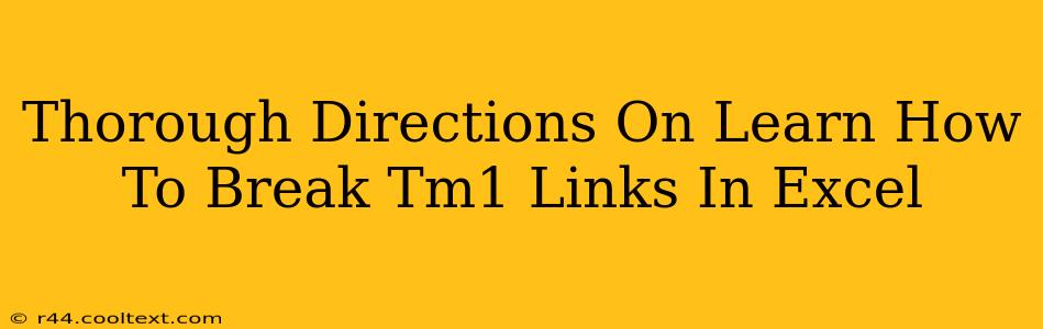 Thorough Directions On Learn How To Break Tm1 Links In Excel