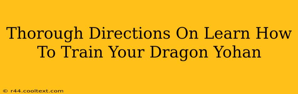 Thorough Directions On Learn How To Train Your Dragon Yohan