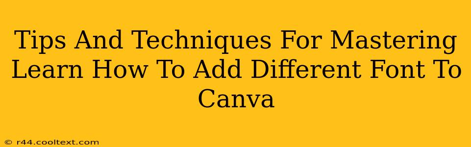 Tips And Techniques For Mastering Learn How To Add Different Font To Canva