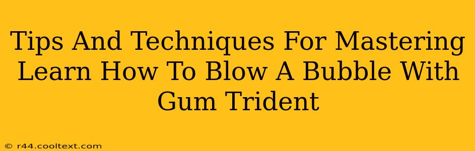 Tips And Techniques For Mastering Learn How To Blow A Bubble With Gum Trident