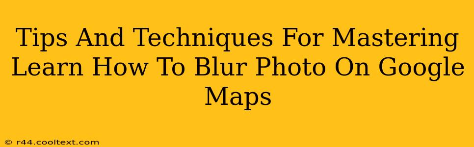 Tips And Techniques For Mastering Learn How To Blur Photo On Google Maps