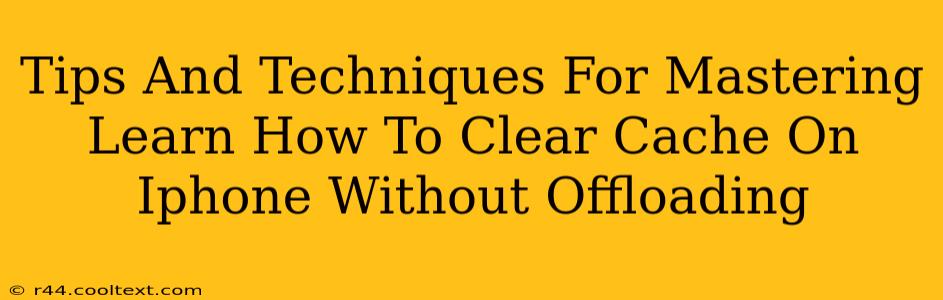 Tips And Techniques For Mastering Learn How To Clear Cache On Iphone Without Offloading
