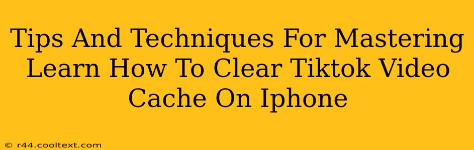 Tips And Techniques For Mastering Learn How To Clear Tiktok Video Cache On Iphone