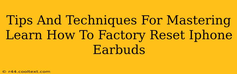 Tips And Techniques For Mastering Learn How To Factory Reset Iphone Earbuds