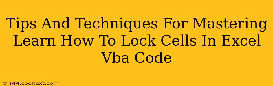 Tips And Techniques For Mastering Learn How To Lock Cells In Excel Vba Code