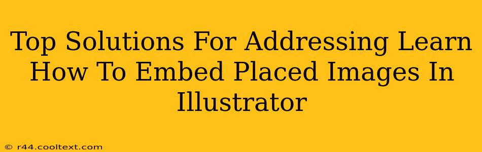 Top Solutions For Addressing Learn How To Embed Placed Images In Illustrator