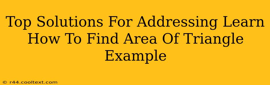 Top Solutions For Addressing Learn How To Find Area Of Triangle Example