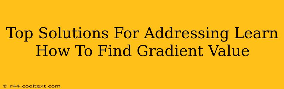 Top Solutions For Addressing Learn How To Find Gradient Value