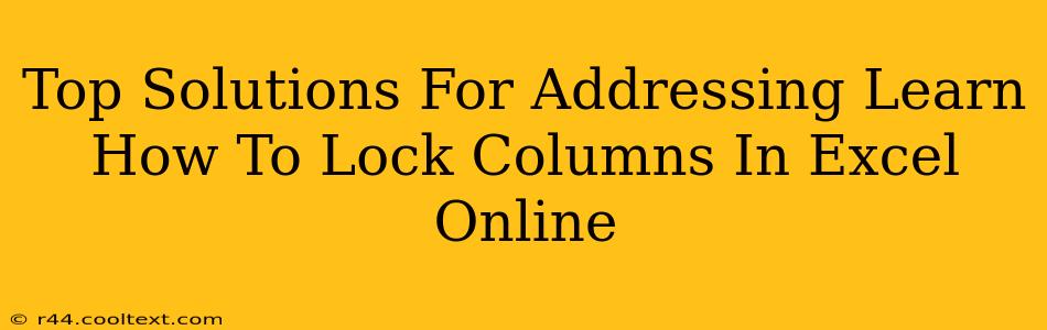 Top Solutions For Addressing Learn How To Lock Columns In Excel Online