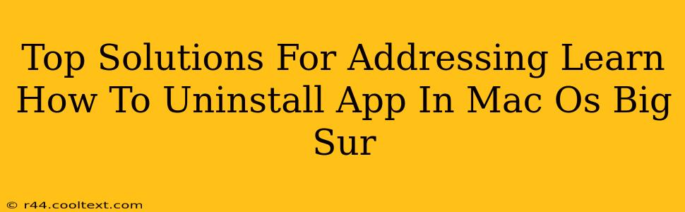 Top Solutions For Addressing Learn How To Uninstall App In Mac Os Big Sur