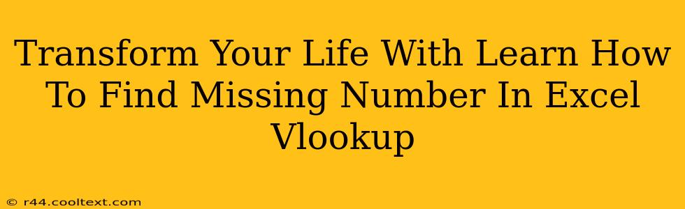 Transform Your Life With Learn How To Find Missing Number In Excel Vlookup