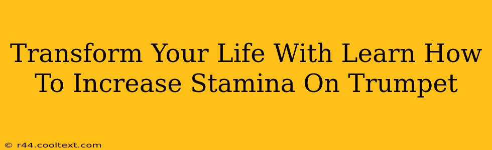 Transform Your Life With Learn How To Increase Stamina On Trumpet