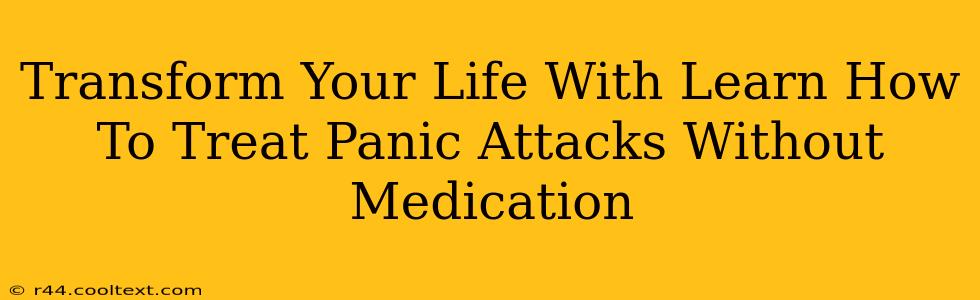 Transform Your Life With Learn How To Treat Panic Attacks Without Medication