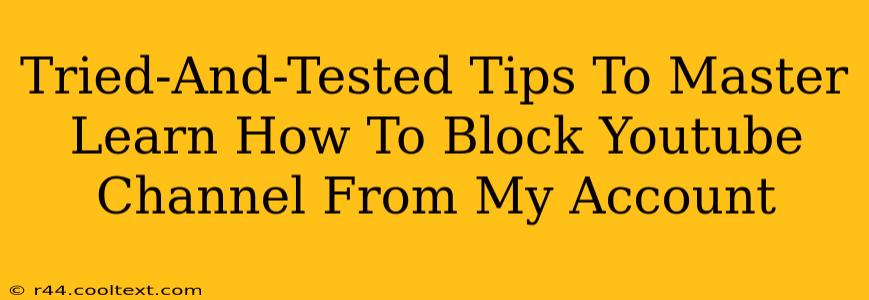 Tried-And-Tested Tips To Master Learn How To Block Youtube Channel From My Account