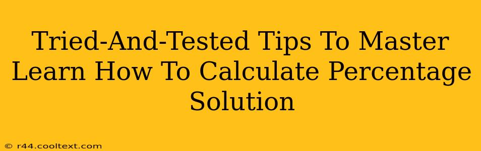 Tried-And-Tested Tips To Master Learn How To Calculate Percentage Solution