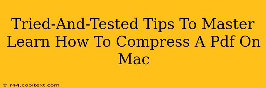 Tried-And-Tested Tips To Master Learn How To Compress A Pdf On Mac