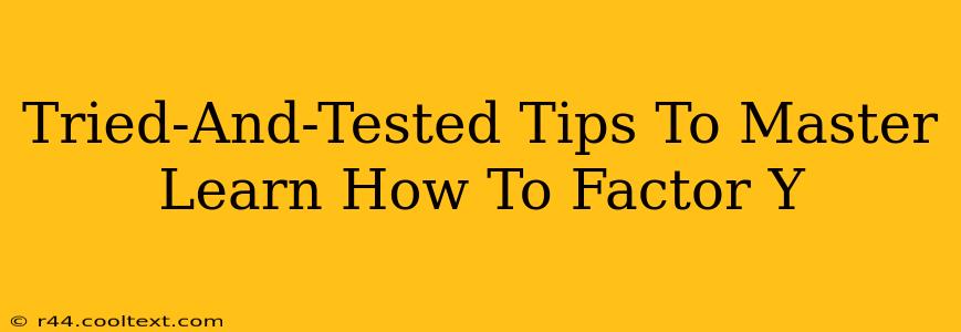 Tried-And-Tested Tips To Master Learn How To Factor Y