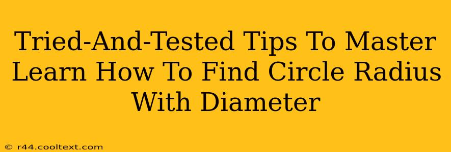 Tried-And-Tested Tips To Master Learn How To Find Circle Radius With Diameter