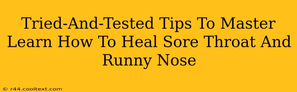 Tried-And-Tested Tips To Master Learn How To Heal Sore Throat And Runny Nose