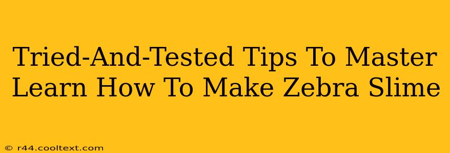 Tried-And-Tested Tips To Master Learn How To Make Zebra Slime