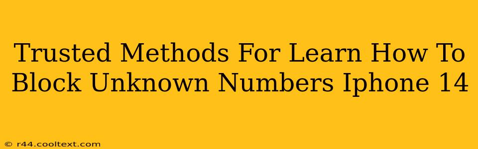 Trusted Methods For Learn How To Block Unknown Numbers Iphone 14