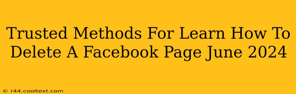 Trusted Methods For Learn How To Delete A Facebook Page June 2024