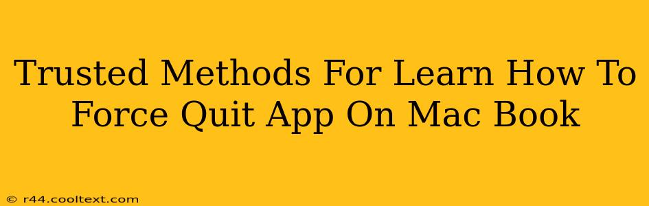 Trusted Methods For Learn How To Force Quit App On Mac Book