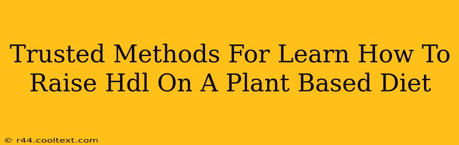 Trusted Methods For Learn How To Raise Hdl On A Plant Based Diet