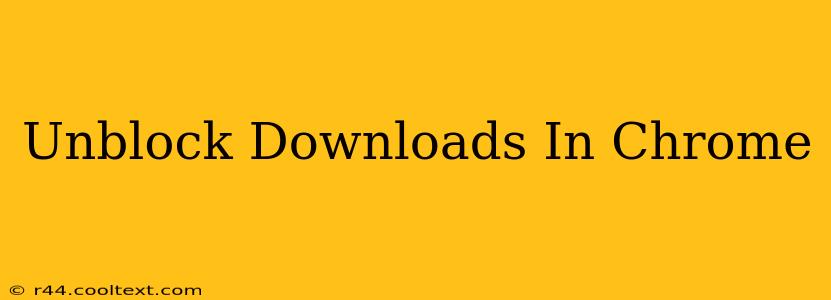 Unblock Downloads In Chrome
