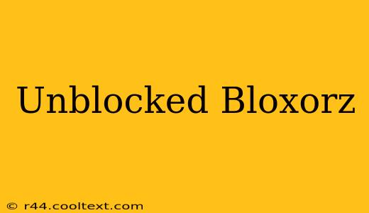 Unblocked Bloxorz