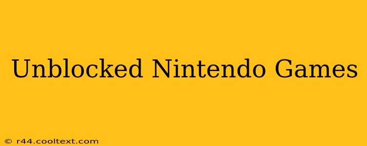 Unblocked Nintendo Games