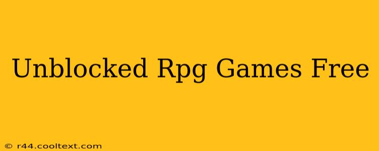 Unblocked Rpg Games Free