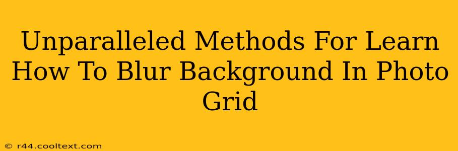Unparalleled Methods For Learn How To Blur Background In Photo Grid