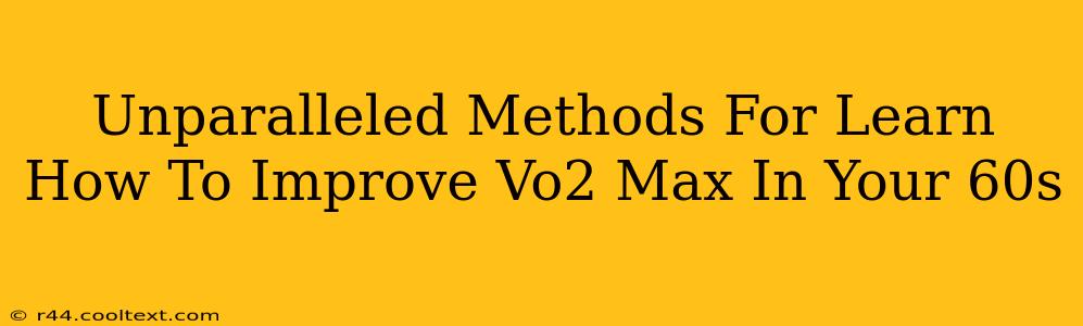 Unparalleled Methods For Learn How To Improve Vo2 Max In Your 60s