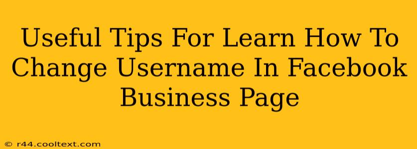 Useful Tips For Learn How To Change Username In Facebook Business Page