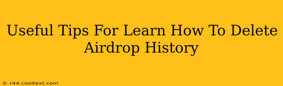 Useful Tips For Learn How To Delete Airdrop History