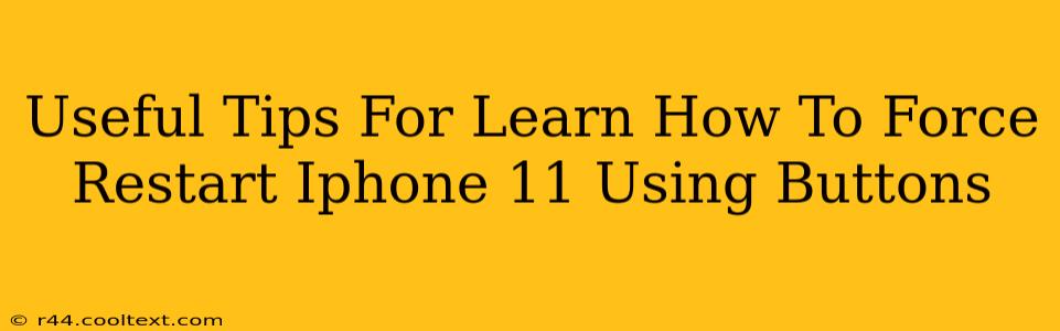 Useful Tips For Learn How To Force Restart Iphone 11 Using Buttons